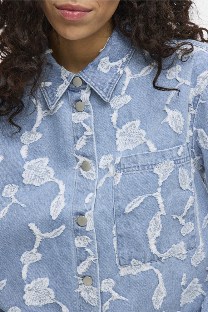 VIIANAIS L/S JACQUARD DENIM JACKET 14105498 LIGHT BLUE DENI/JACQUARD